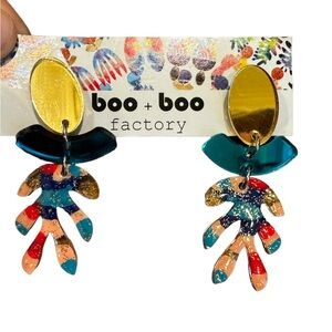 🌼Acrylic mirrored dangly earrings